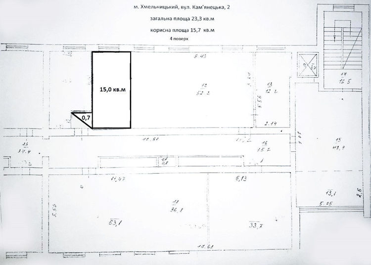  Зображення вул. Кам’янецька, 2 (23,3 кв.м) 