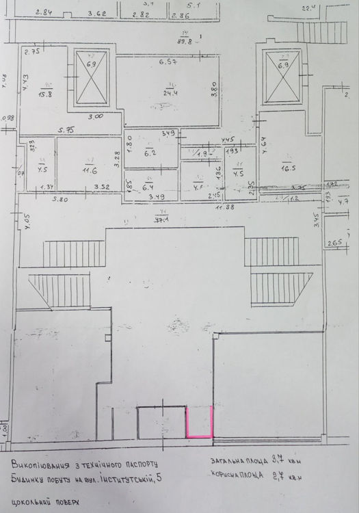  Зображення Iнститутська, 5 (3.7 кв.м) 