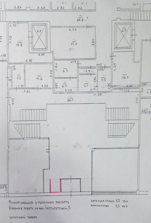  Зображення Iнститутська, 5 (3.7 кв.м) 
