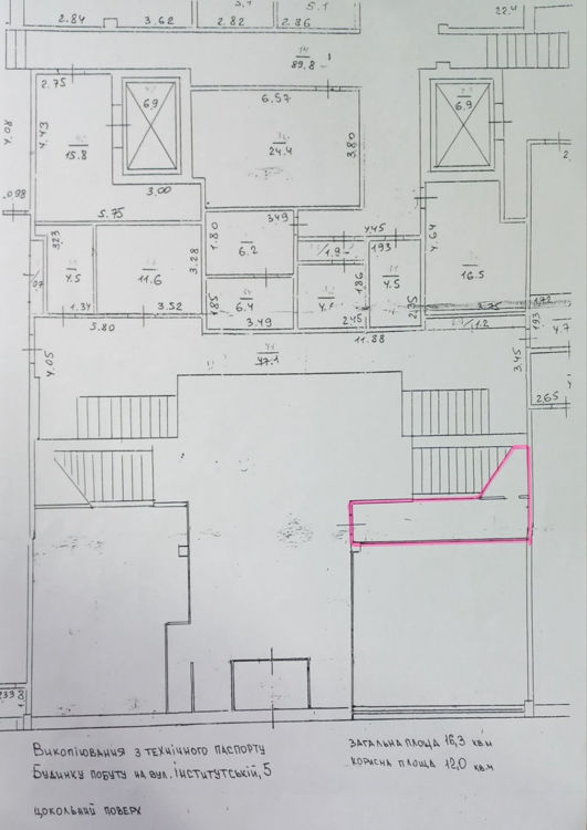  Зображення Iнститутська, 5 (16,3 кв.м) 